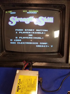 STRENGTH & SKILL board w/control panel 1984 Sun Working non-JAMMA Arcade PCB