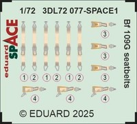 MW22 Eduard 3DL72077 Bf 109G Seatbelts Space 1/72 3D Decal For