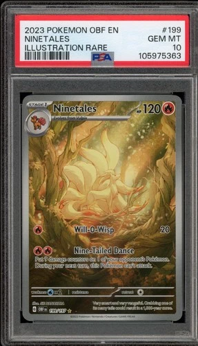 Pokemon Ninetales Obsidian Flames Illustration Rare #199 PSA 10 Gem Mint