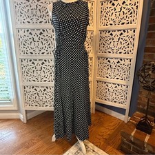 LOFT Black and White Polka Dot Dress NWT Sz M