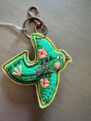 Whimsy Embroidered & Beaded Purse Charms - Bird