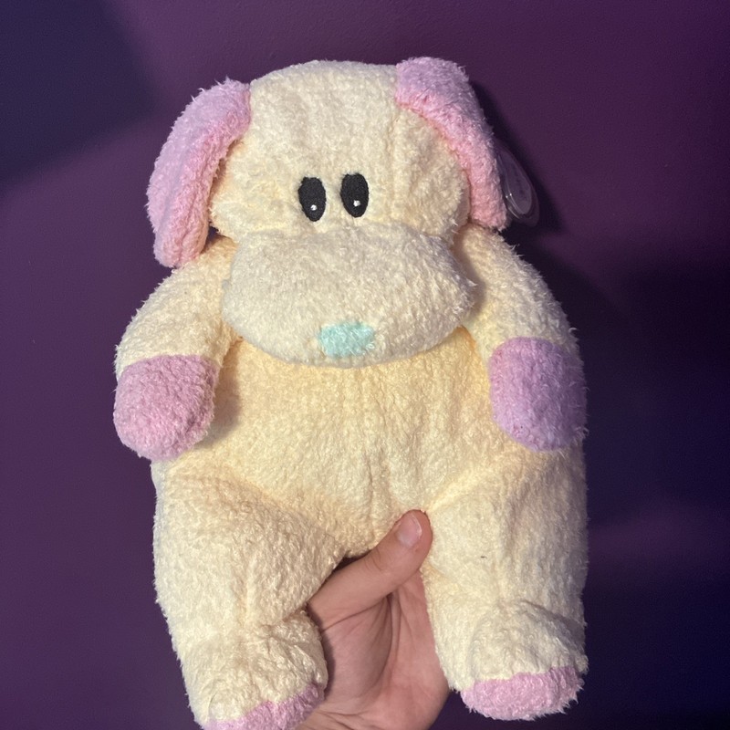 Vintage 11.5” 1999 TY DogBaby Puppy Dog Plush Baby Rattle