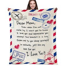 Throw Blanket Gift Mom Daughter Son Anniversary Birthday Flannel 60x50 Inch