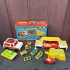 Vintage Fisher Price Little People Car & Camper 1979 COMPLETE in box Pop-up #992