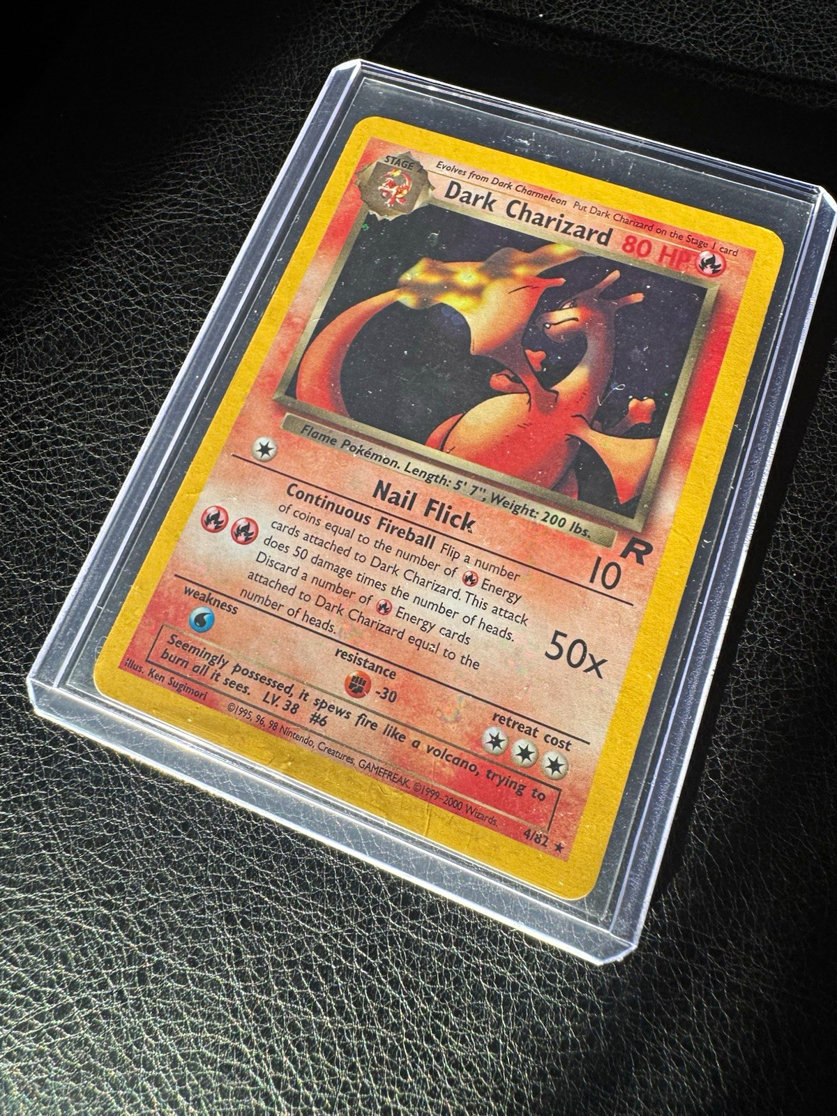 Dark Charizard Holo Rare 4/82 Team Rocket Unlimited English 2000 LP