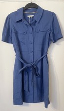 Boden Carrie Blue Linen Shirt Dress Sz 12 Petite. BNWT £98 