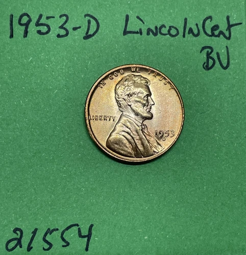1953 D Lincoln Wheat Cent / Penny 1c BU US Coin See Pictures