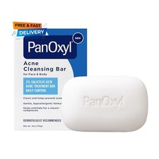 PanOxyl Acne Cleansing Bar, 2 Salicylic Acid, For Face Body, 4 oz
