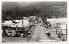 Happy Camp CA California Street Scene Ben Case Garage 1940s RPPC Postcard COPY