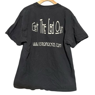 Get The Led Out Men s Size L Black Signed Cover Got Zep Zeppelin Band T-Shirt