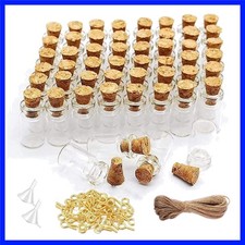 Sxminer 0.5ml Mini Small Glass Bottles with Cork Stoppers Tiny Jars 20 Meters...