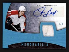 2015-16 Leaf Ultimate Phil Housley Auto Memorabilia Patch 2/8 Calgary Flames HOF