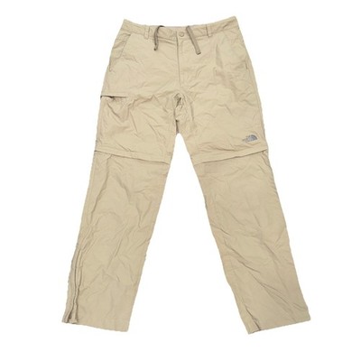 North Face Mens Convertible Hiking Pants Khaki Tan Zip Off Cargo