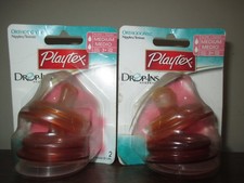 2 pack of 2 Vintage Playtex Orthodontic Nipples Medium Flow 3 mos, Nipples