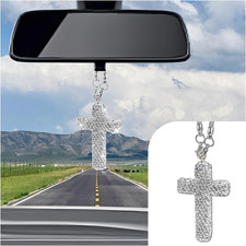 2026 New Cross for Car Mirror Hanging Pendant,Bling Car Cross Hanging Accessorie