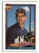 1991 Topps Wilson Alvarez Missing Stats Line Error #378 Chicago White Sox