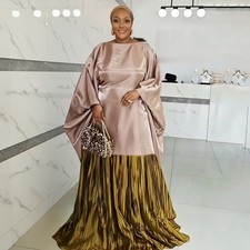 African Dashiki Women Loose Abaya Maxi Dress Moroccan Batwing Sleeve Kaftan Gown