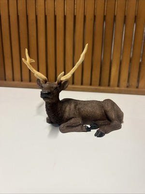 Vintage Original Castagna Elk Bull Figurine Lying Down Made In Italy
