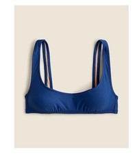 J.Crew Blue Bikini Top Adjustable Back Lined Heritage Scoop Neck Bikini Top Med
