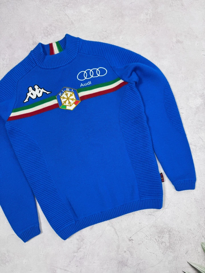 复古 F.I.S.I. 意大利奥林匹克滑雪队毛衣上衣 Kappa 尺寸 S — 第 4/4 张图片