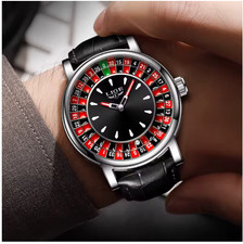 LIGE Quartz Man Watch Fashion Luxury Creative Roulette Game Dial Design Leather