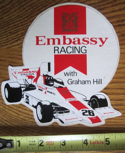 Graham Hill sticker Embassy Racing Formula 1 F1 | eBay