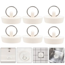 8Pcs Reusable Rubber Tub Drain Stoppers with Pull Ring for Bathroom and Kitchen