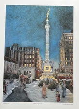 Lithograph “Winter Night Light” 7th/Hamilton Allentown PA, Leah Anderson Joseph