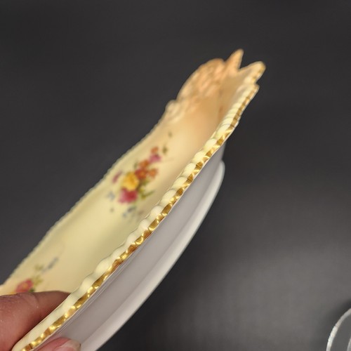 Antique Royal Worcester Blush Ivory 15-3/4" L Serving Platter Dish Gold Floral - Picture 14 of 20