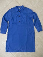 JJill Popover Linen Love Shirt Dress Long Sleeve Blue Size Medium TALL MT
