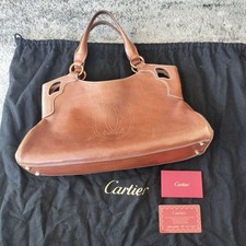 Borsa Cartier Marcello Must Line traforata pelle marrone vintage