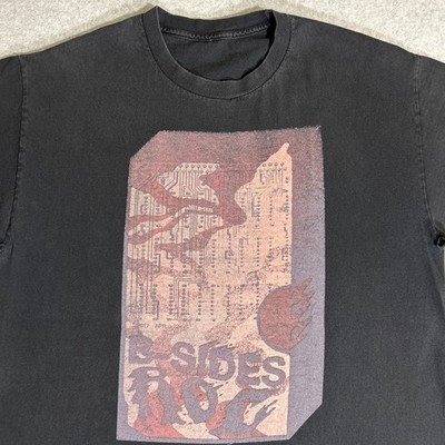 Very Rare B-Sides Rochester Hacker Cyber Security Faded Black Distressed Tee XL