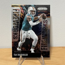 2025  Prizm Fireworks Tua Tagovailoa #9 Miami Dolphins Football Card 3-X￼