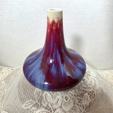 Chinese  Jingdezhen Jun Oxblood Blue/Red Flambe Glaze Porcelain Vase