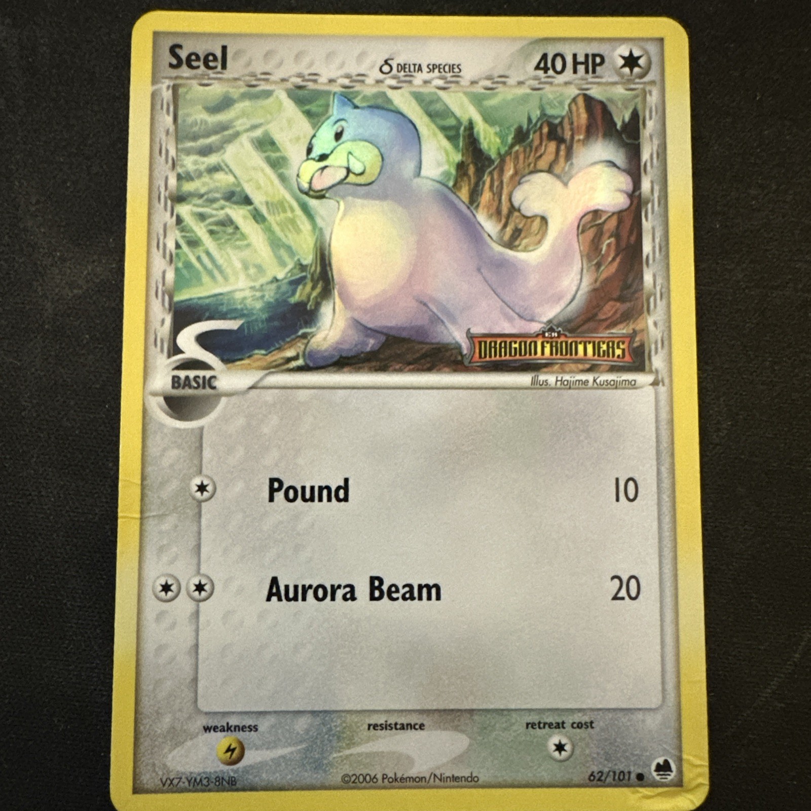 Seel 62/101 Dragon Frontiers Reverse Holo Common Pokemon Card Stamped MP D