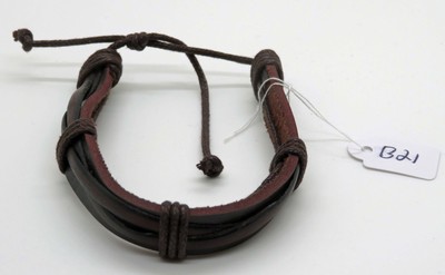 Handcrafted Genuine Leather Bracelet   Adjustable Slide Knot B21