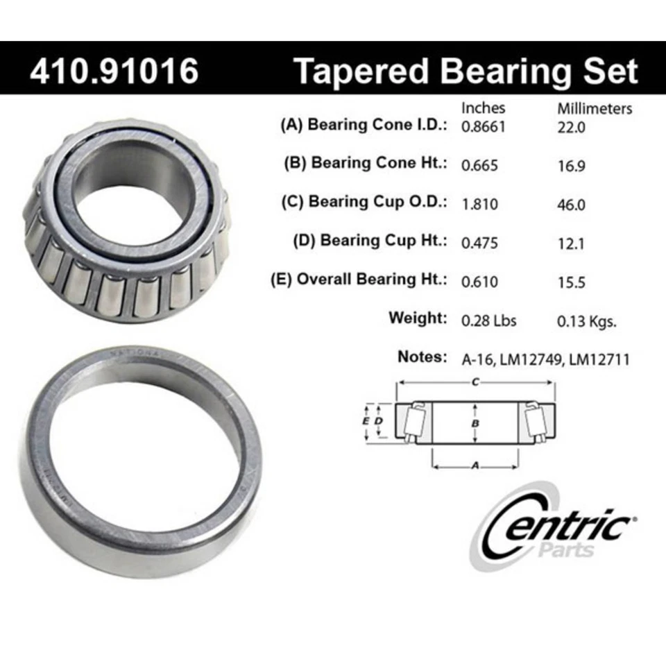 410.91016E Cojinete de rueda centrado delantero o trasero lado del conductor del pasajero para camioneta Ram Foto 2 de 2