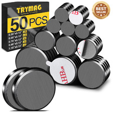 Small Magnets for Crafts with Adhesive Backing, 5 Different Size, 50Pcs Stron...