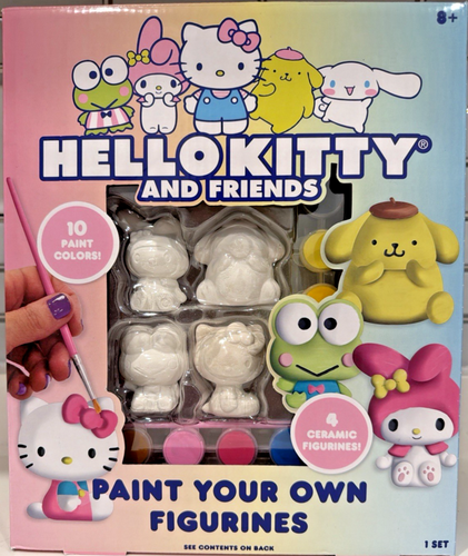 Hello Kitty & Friends Paint Your Own Ceramic Figurines Craft Kit Sanrio ...