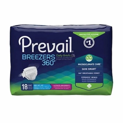 Incontinence Brief Unisex Adult Size 2 Count of 18 By First Quality