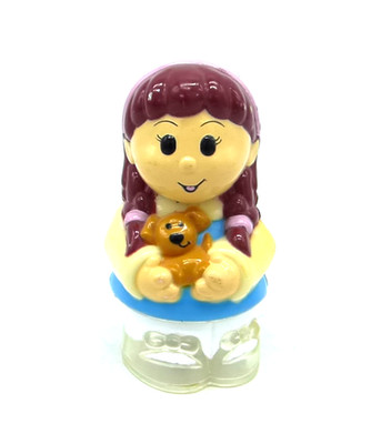 Mega Bloks First Builders (ab 1 Jahr) Mädchen mit Bär Figur ca. 7 cm vintage
