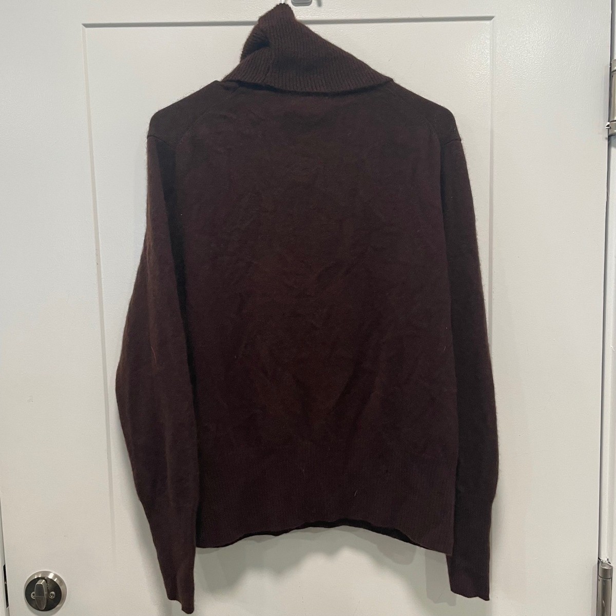 Anne Klein Sport Chocolate Brown 100% Cashmere Turtleneck Sweater XXL View 3