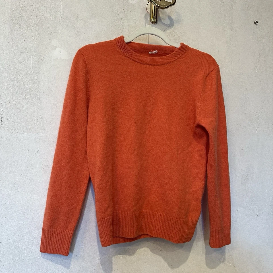 J Crew Womans Orange The Good Cashmere Sweater S/M See Pics For Wear - Image 2 of 4