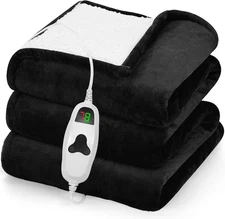 Heated Blanket Electric Throw 50"X60", Heating Blanket with 10 Heat Levels 8 Hou