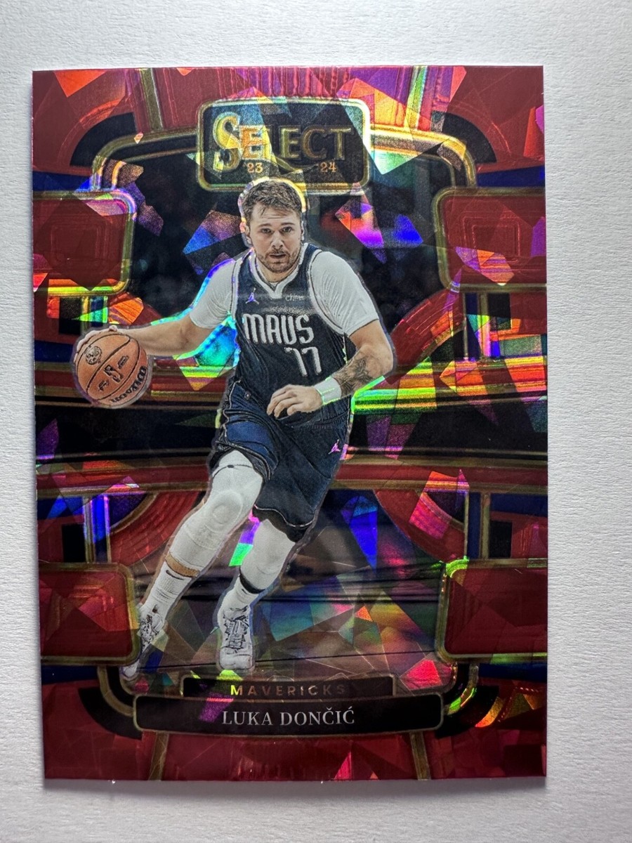 Luka Doncic 23-24 Panini Select Red Cracked Ice Prizm Concourse