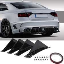 Rear Bumper Lip Diffuser Shark 4 Fins Spoiler Splitter For Audi A2 A3 A4 A5 A6
