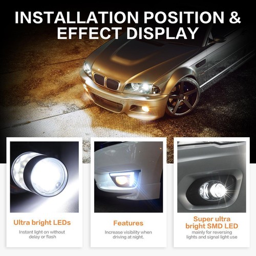 2X 100W 6000K White LED Fog Lights For Chevy Tahoe 2007 2008 2009-2015 Bulb Lamp - Imagen 10 de 10