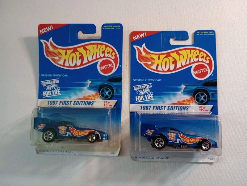 1997 Hot Wheels Lot Of 2 FIRST EDITIONS FIREBIRD FUNNY CAR Blue 1/12 