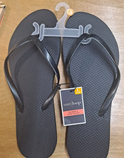 TWO pair West Loop Women's Flip Flops Black Size large 9/10