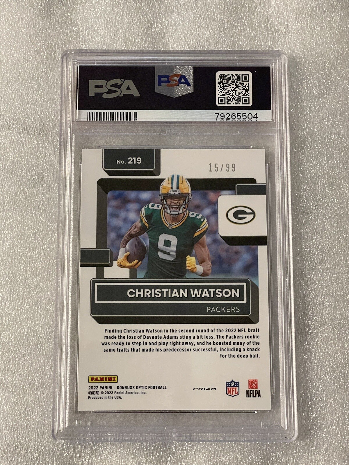 2022 Panini Donruss Optic - Rated Rookie Christian Watson #219 Red ...